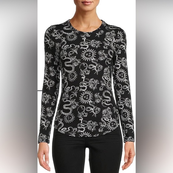 No Boundaries Tops - No Boundaries Juniors Long Sleeve Crew Neck Rib Tee Plus Size XXXL-21 Celestial